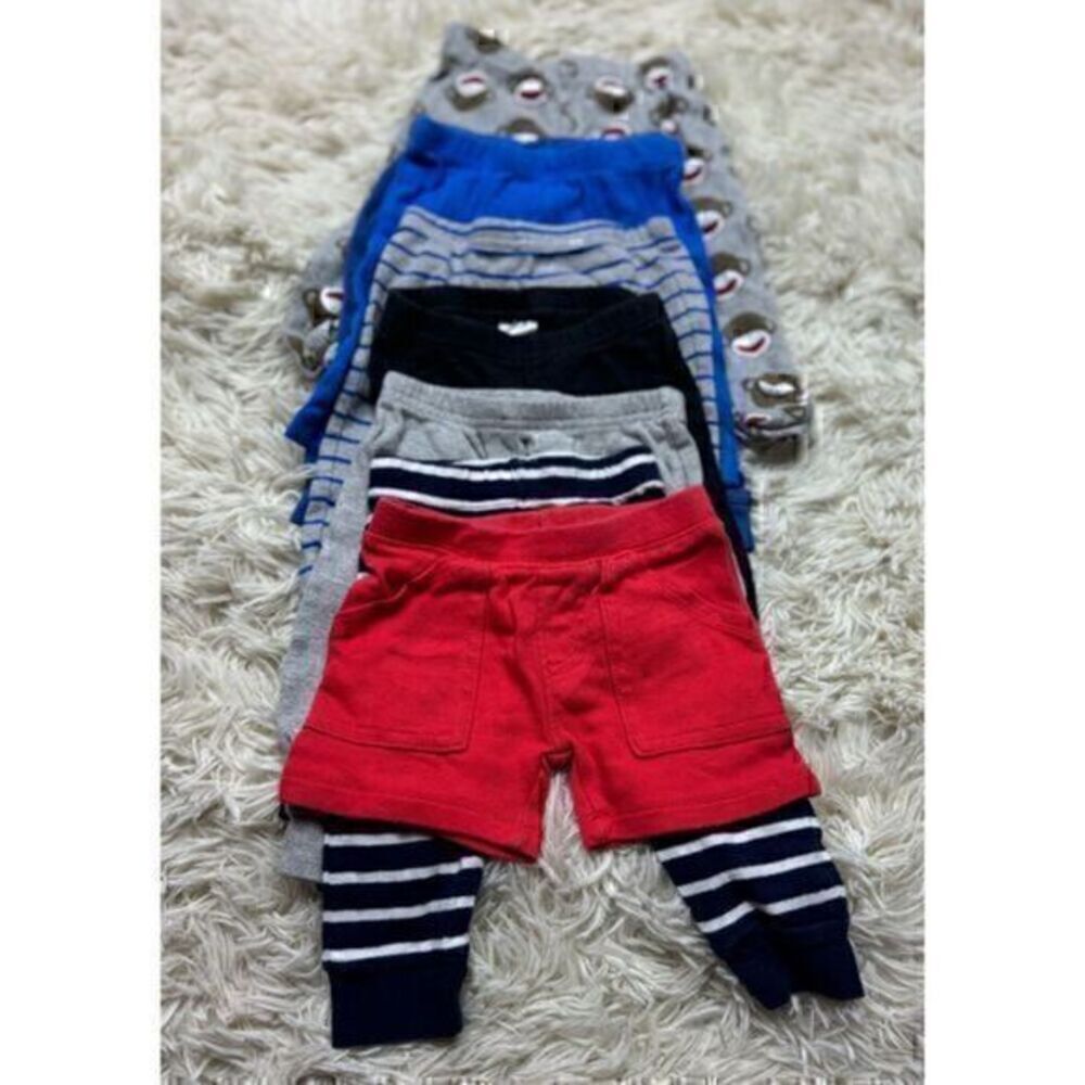 EUC 7 piece 0-6 Months Boys Shorts and Leggings Bundle by Carter’s & Faded Glory